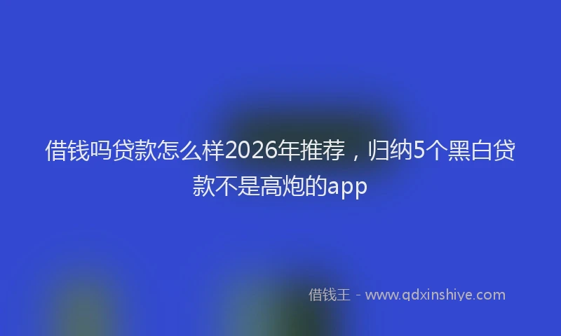 借钱吗贷款怎么样2026年推荐，归纳5个黑白贷款不是高炮的app