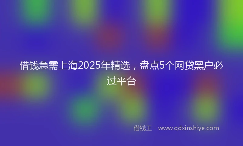 借钱急需上海2025年精选，盘点5个网贷黑户必过平台