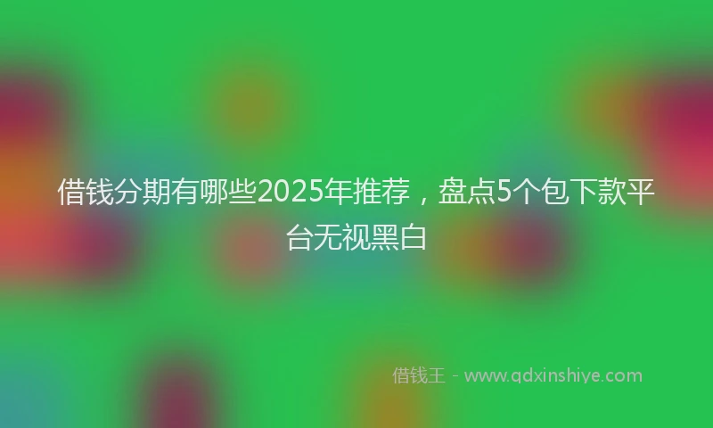 借钱分期有哪些2025年推荐，盘点5个包下款平台无视黑白