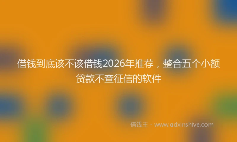 借钱到底该不该借钱2026年推荐，整合五个小额贷款不查征信的软件