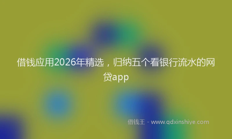 借钱应用2026年精选，归纳五个看银行流水的网贷app