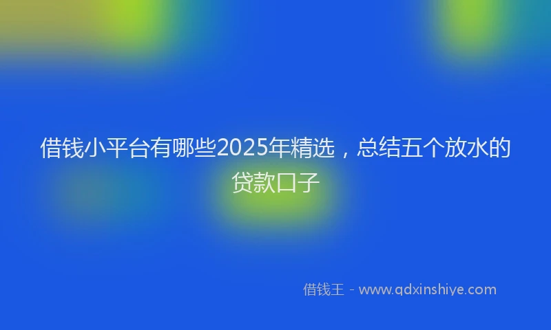 借钱小平台有哪些2025年精选,总结五个放水的贷款口子