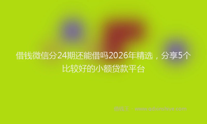 借钱微信分24期还能借吗2026年精选，分享5个比较好的小额贷款平台