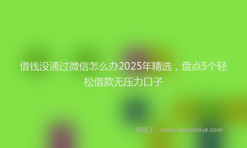 借钱没通过微信怎么办2025年精选，盘点5个轻松借款无压力口子