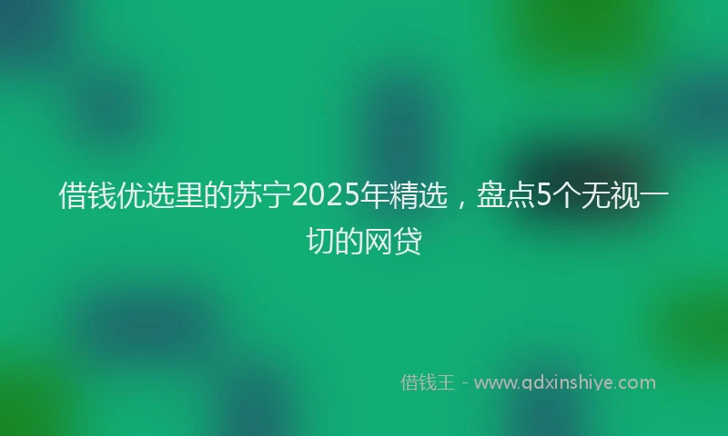 借钱优选里的苏宁2025年精选，盘点5个无视一切的网贷