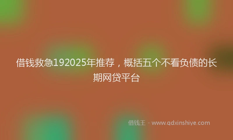 借钱救急192025年推荐，概括五个不看负债的长期网贷平台