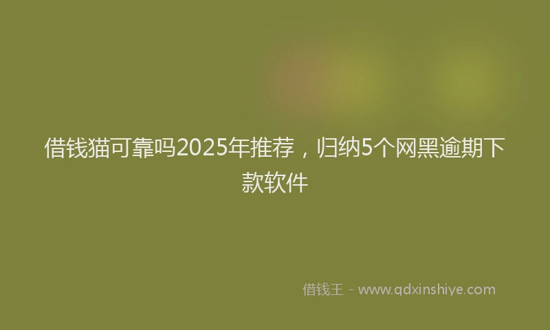 借钱猫可靠吗2025年推荐，归纳5个网黑逾期下款软件