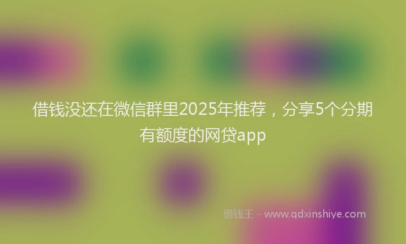借钱没还在微信群里2025年推荐，分享5个分期有额度的网贷app