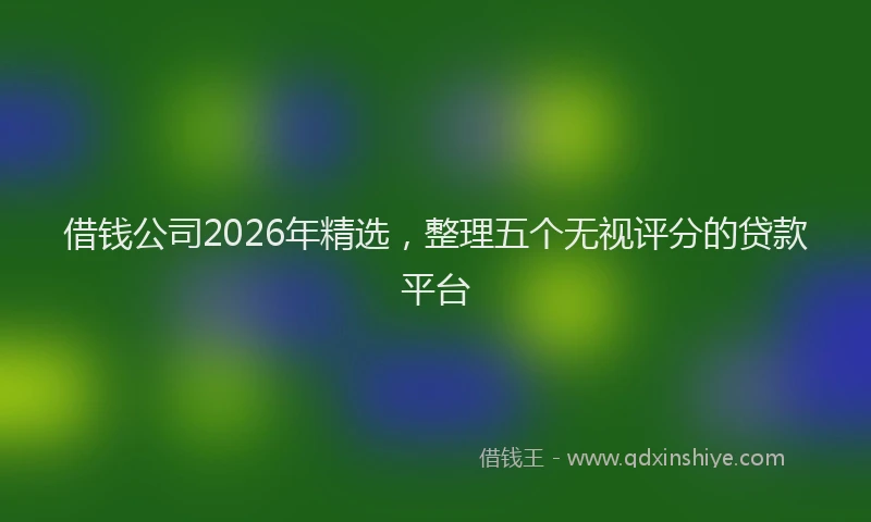 借钱公司2026年精选，整理五个无视评分的贷款平台