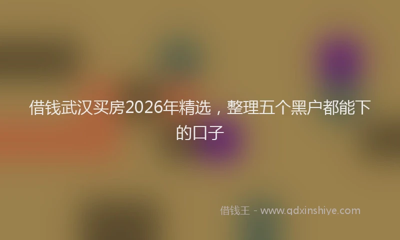 借钱武汉买房2026年精选，整理五个黑户都能下的口子