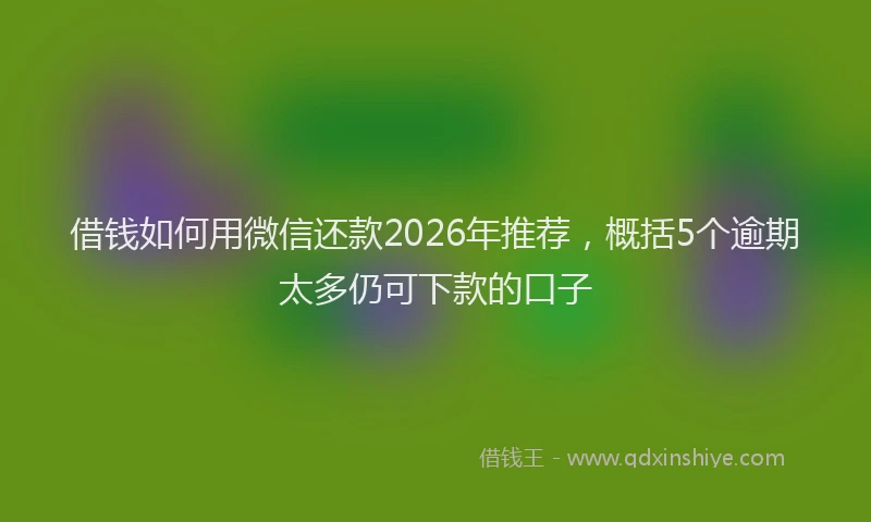 借钱如何用微信还款2026年推荐，概括5个逾期太多仍可下款的口子