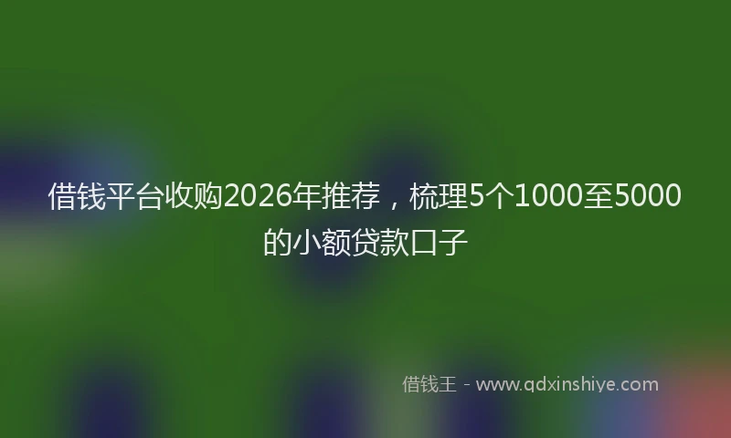 借钱平台收购2026年推荐，梳理5个1000至5000的小额贷款口子