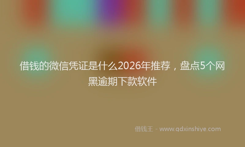借钱的微信凭证是什么2026年推荐，盘点5个网黑逾期下款软件