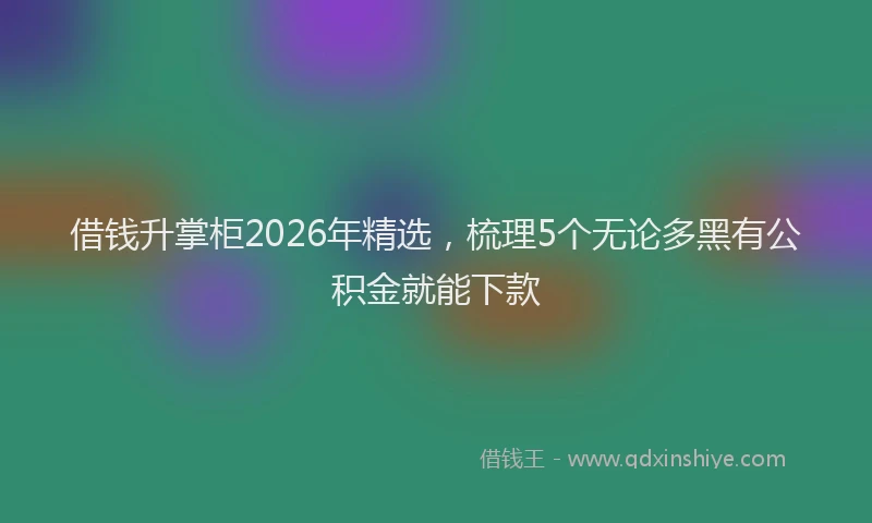 借钱升掌柜2026年精选，梳理5个无论多黑有公积金就能下款