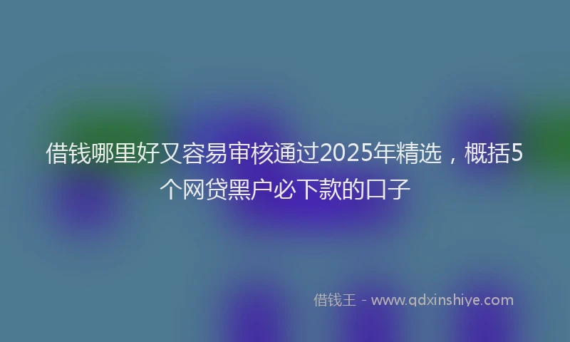 借钱哪里好又容易审核通过2025年精选，概括5个网贷黑户必下款的口子