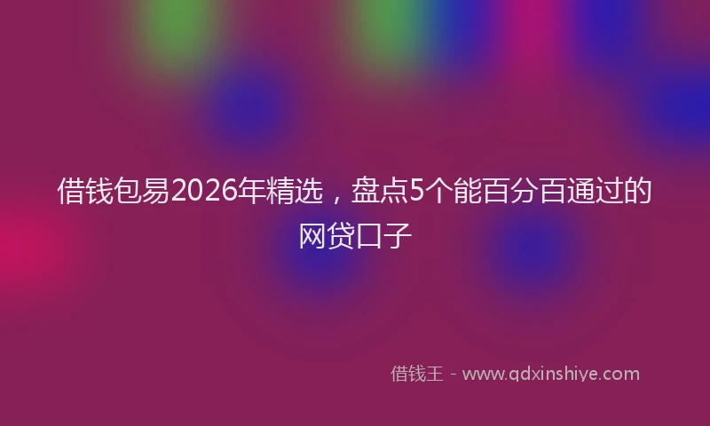 借钱包易2026年精选，盘点5个能百分百通过的网贷口子