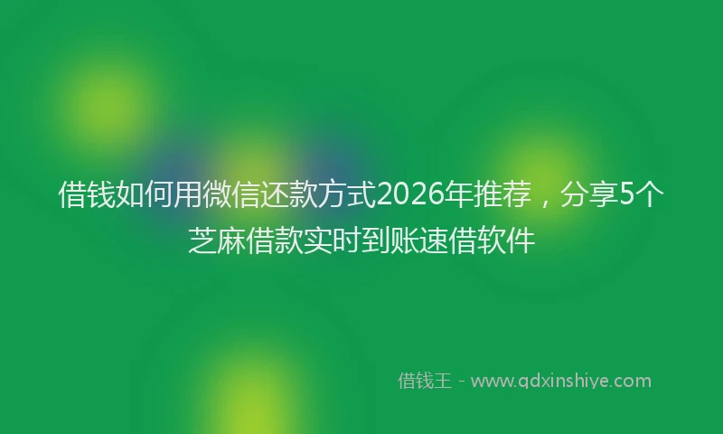 借钱如何用微信还款方式2026年推荐，分享5个芝麻借款实时到账速借软件
