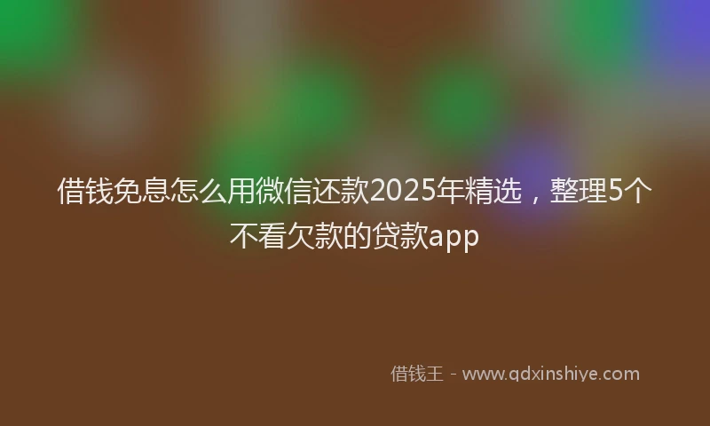 借钱免息怎么用微信还款2025年精选，整理5个不看欠款的贷款app