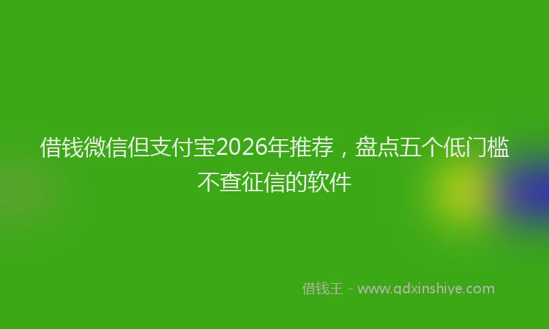 借钱微信但支付宝2026年推荐，盘点五个低门槛不查征信的软件