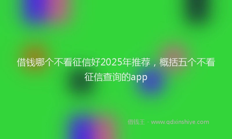 借钱哪个不看征信好2025年推荐，概括五个不看征信查询的app