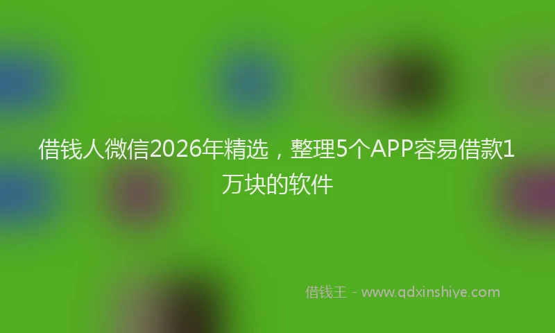 借钱人微信2026年精选，整理5个APP容易借款1万块的软件