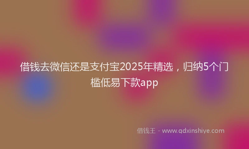 借钱去微信还是支付宝2025年精选，归纳5个门槛低易下款app