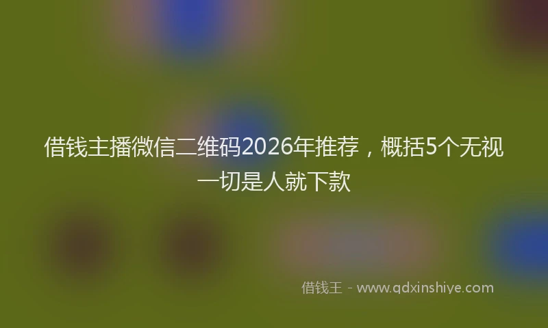 借钱主播微信二维码2026年推荐，概括5个无视一切是人就下款