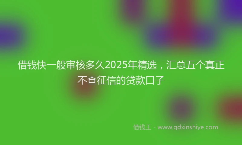借钱快一般审核多久2025年精选，汇总五个真正不查征信的贷款口子