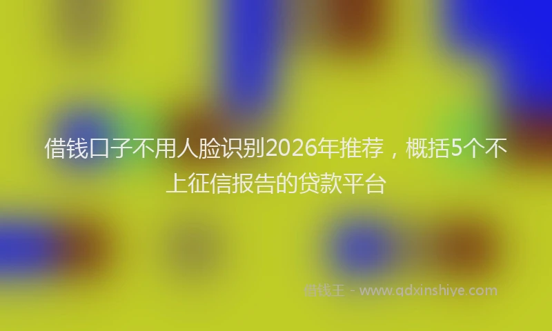 借钱口子不用人脸识别2026年推荐，概括5个不上征信报告的贷款平台