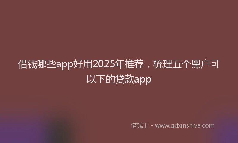 借钱哪些app好用2025年推荐,梳理五个黑户可以下的贷款app