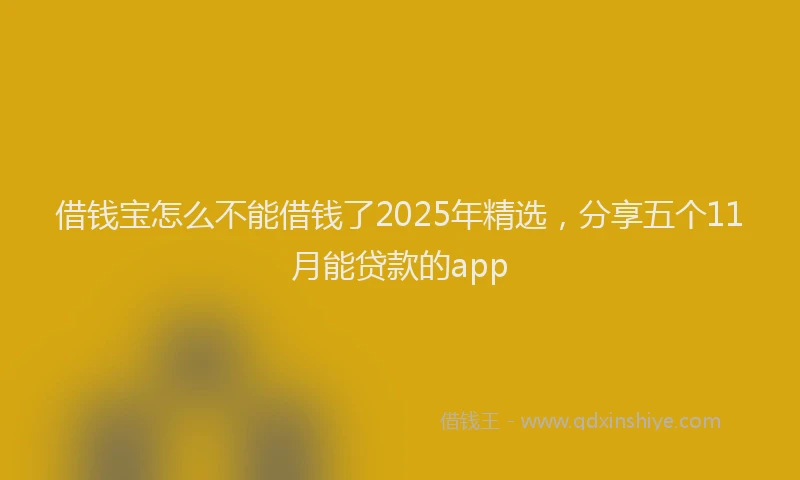 借钱宝怎么不能借钱了2025年精选，分享五个11月能贷款的app