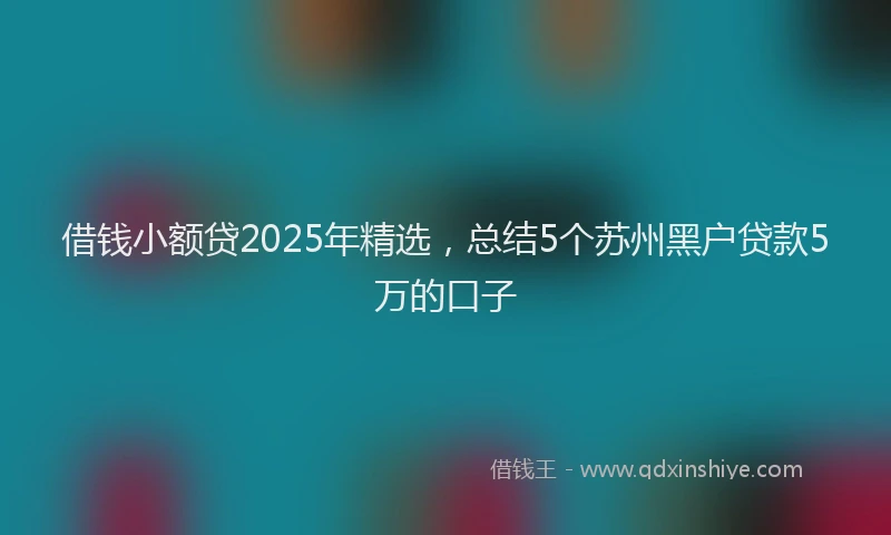 借钱小额贷2025年精选，总结5个苏州黑户贷款5万的口子