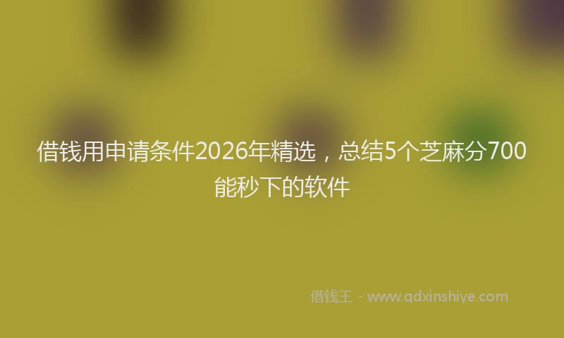 借钱用申请条件2026年精选，总结5个芝麻分700能秒下的软件