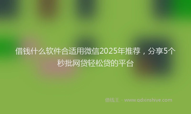 借钱什么软件合适用微信2025年推荐,分享5个秒批网贷轻松贷的平台