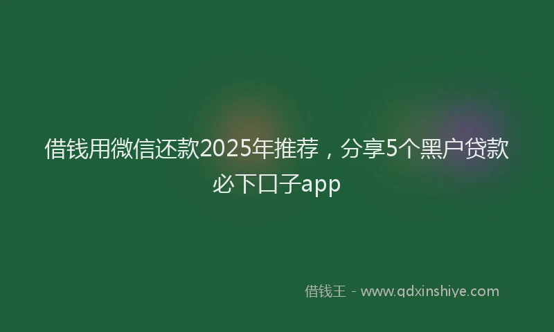 借钱用微信还款2025年推荐，分享5个黑户贷款必下口子app