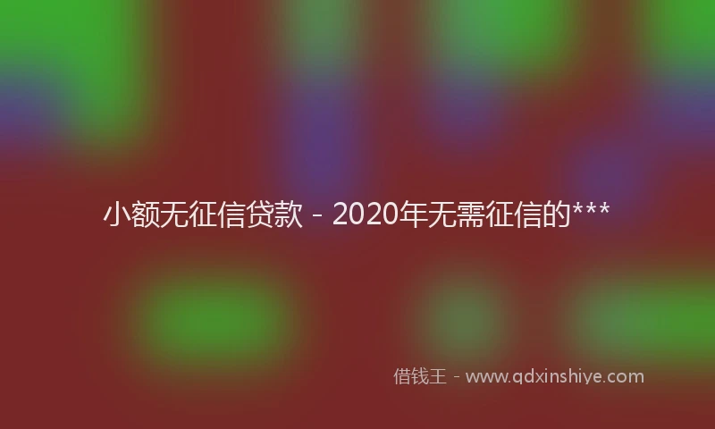 小额无征信贷款 - 2020年无需征信的***