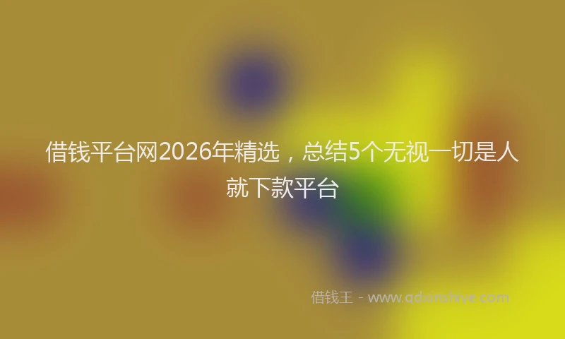 借钱平台网2026年精选,总结5个无视一切是人就下款平台