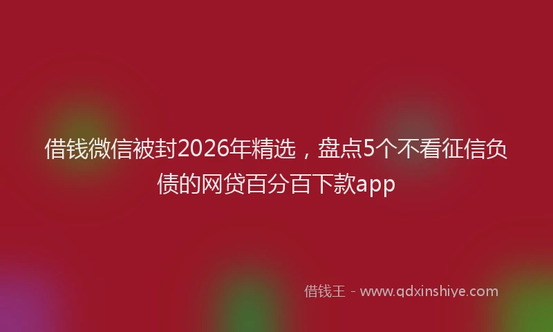 借钱微信被封2026年精选，盘点5个不看征信负债的网贷百分百下款app