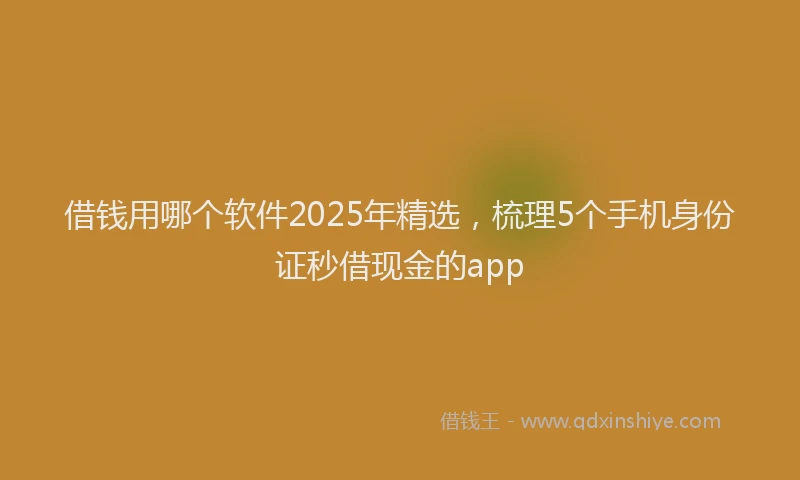 借钱用哪个软件2025年精选，梳理5个手机身份证秒借现金的app