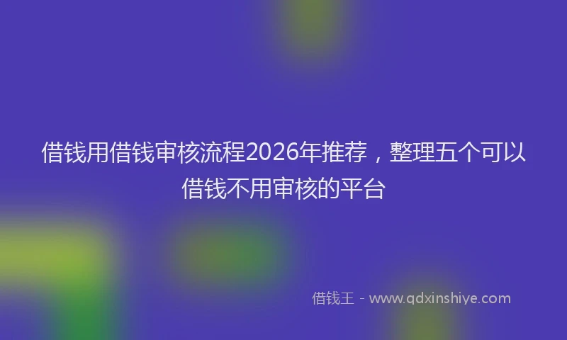 借钱用借钱审核流程2026年推荐，整理五个可以借钱不用审核的平台