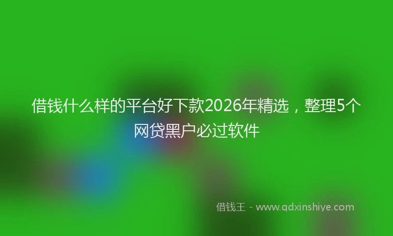 借钱什么样的平台好下款2026年精选，整理5个网贷黑户必过软件