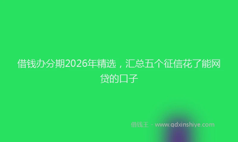 借钱办分期2026年精选，汇总五个征信花了能网贷的口子