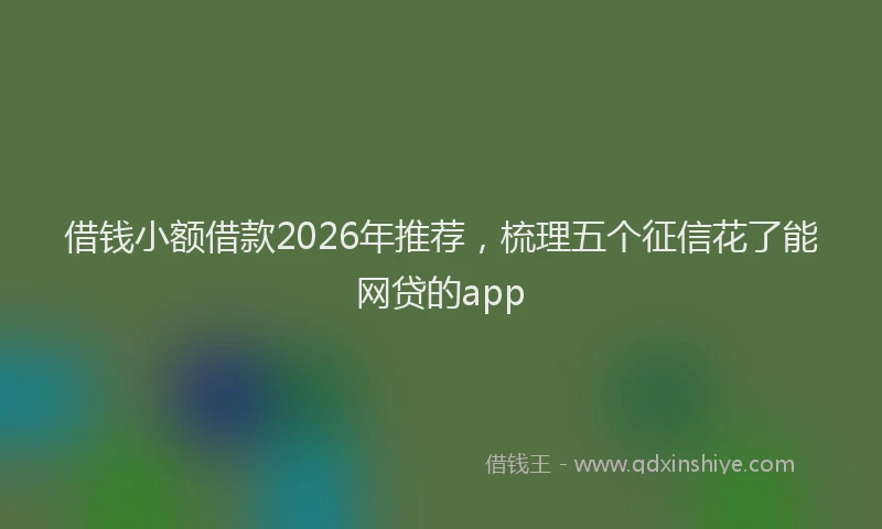 借钱小额借款2026年推荐，梳理五个征信花了能网贷的app