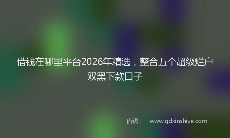 借钱在哪里平台2026年精选，整合五个超级烂户双黑下款口子