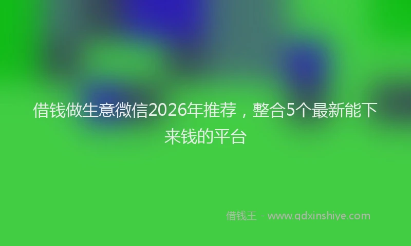 借钱做生意微信2026年推荐，整合5个最新能下来钱的平台