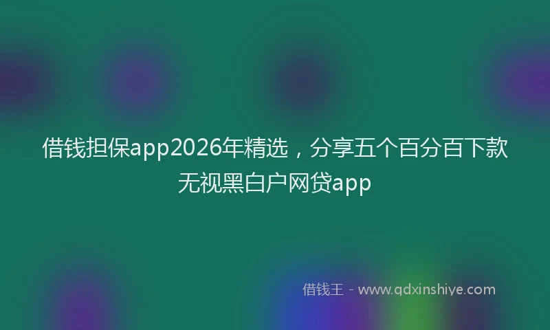 借钱担保app2026年精选,分享五个百分百下款无视黑白户网贷app