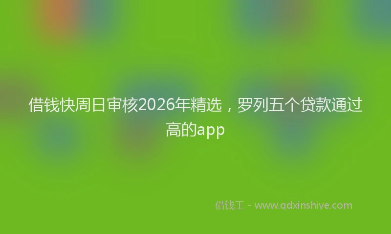 借钱快周日审核2026年精选，罗列五个贷款通过高的app