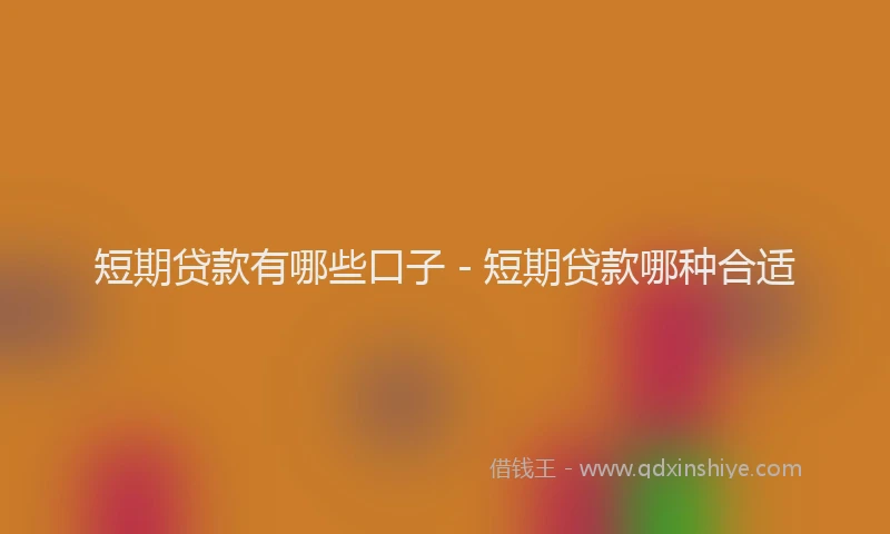 短期贷款有哪些口子 - 短期贷款哪种合适