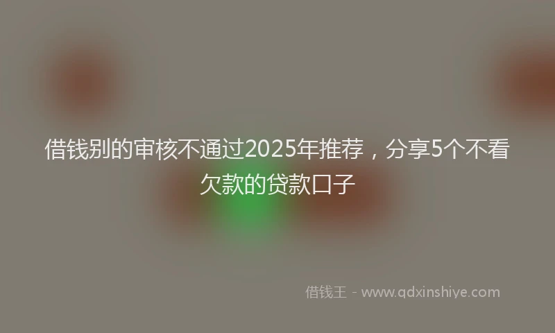 借钱别的审核不通过2025年推荐，分享5个不看欠款的贷款口子