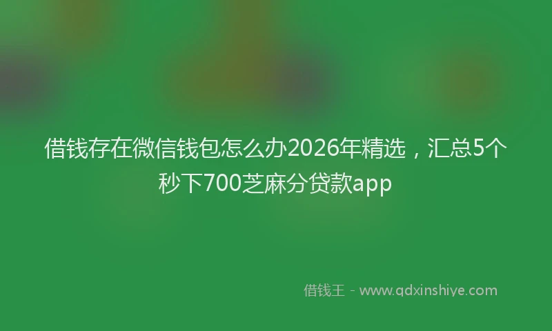 借钱存在微信钱包怎么办2026年精选,汇总5个秒下700芝麻分贷款app